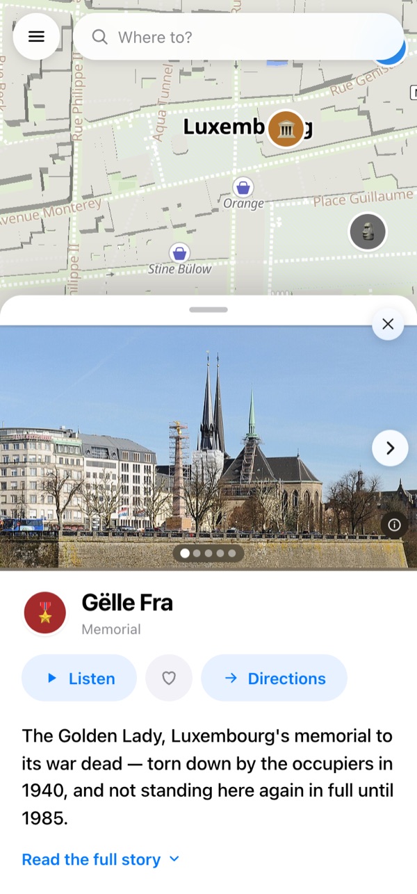 The guide open on the Gëlle Fra